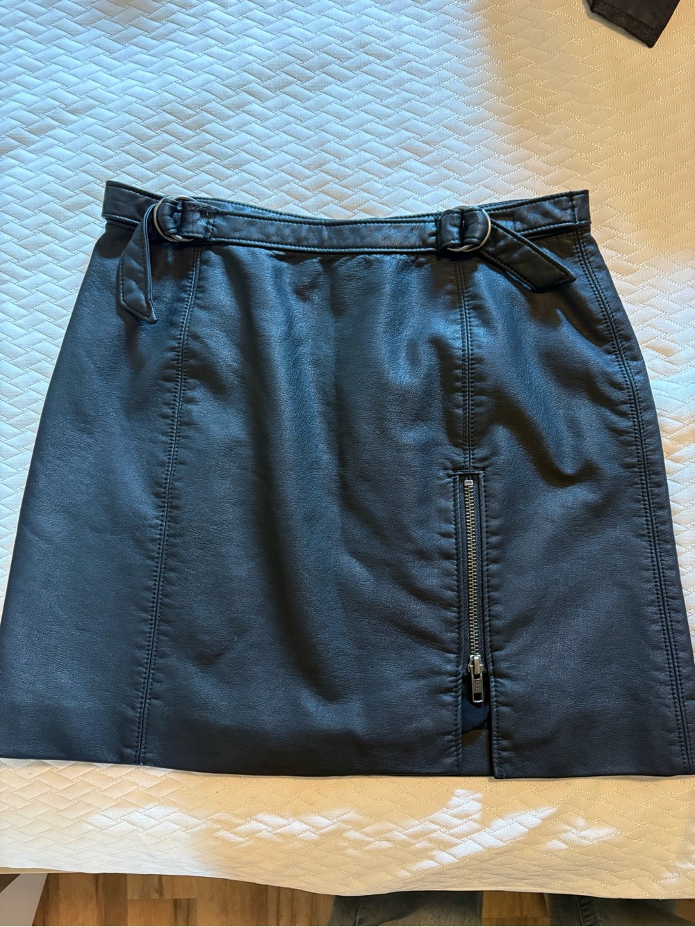 Free People Black Faux Leather Mini Skirt